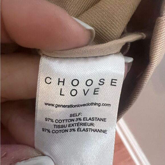 NWT GENERATION LOVE KARL GABARDINE BLAZER TAN size large women cropped - Picture 10 of 14